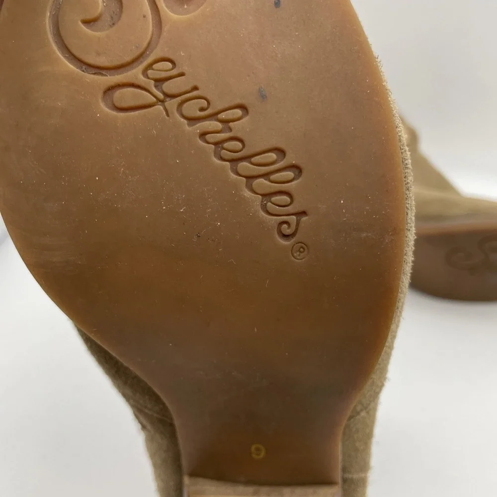 Seychelles Taupe Brown Suede Ankle Boots Strap Side‎ Zipper Women's Size 9